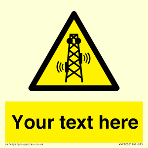 Custom warning RF radiation transmitter